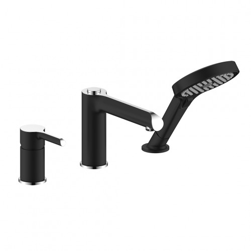 Змішувач для ванни на борт GAPPO G1103-6 (чорний/хром)