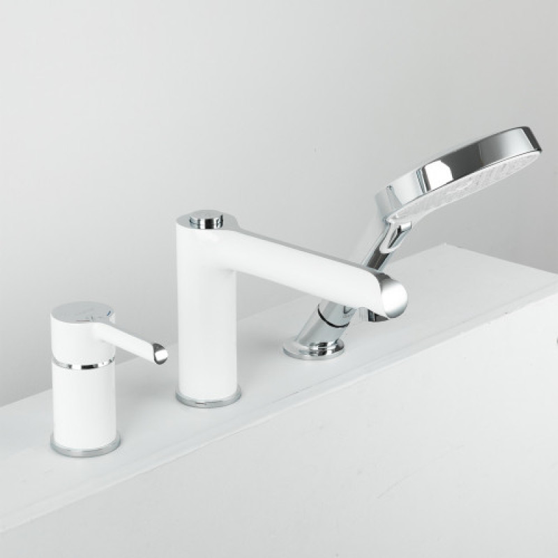 Смеситель для ванны на борт GAPPO G1103-8 (белый/хром)