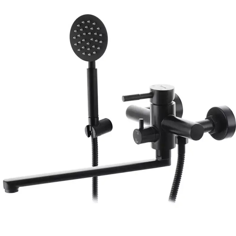 Змішувач для ванни WEZER EKO7A-01-BLACK (нержавіюча сталь, чорний)