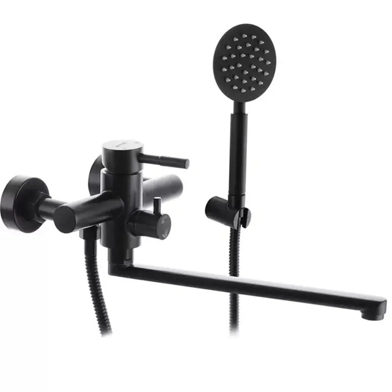 Змішувач для ванни WEZER EKO7A-01-BLACK (нержавіюча сталь, чорний)