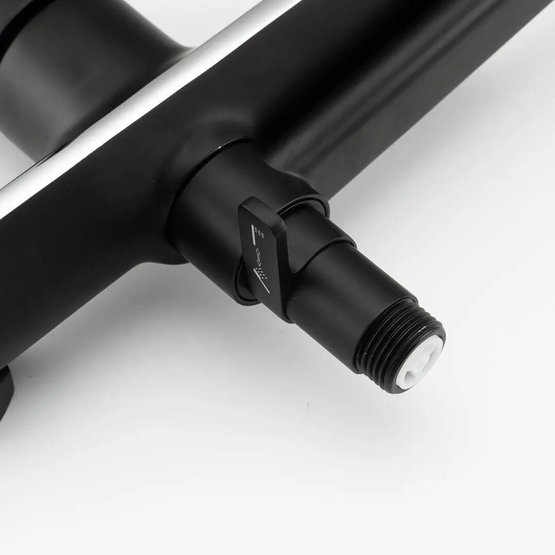 Змішувач для ванни GAPPO G2203-6 (з лійкою, чорний/хром)