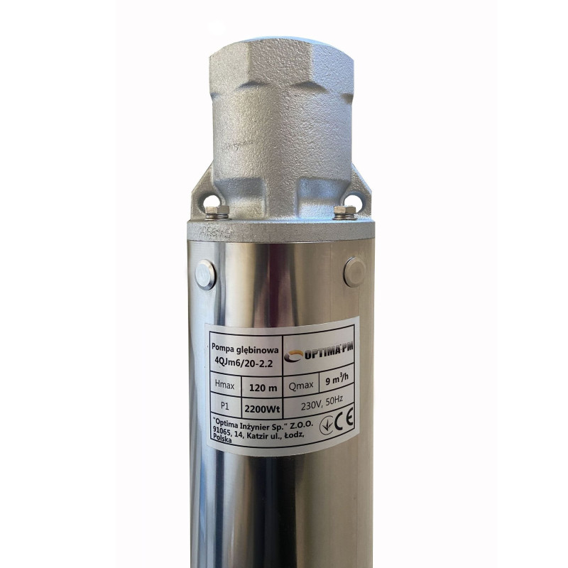Насос свердловиний з підвищеною стійкістю до піску OPTIMA PM 4QJm6/20 2,2 кВт 124м + 2 м кабель