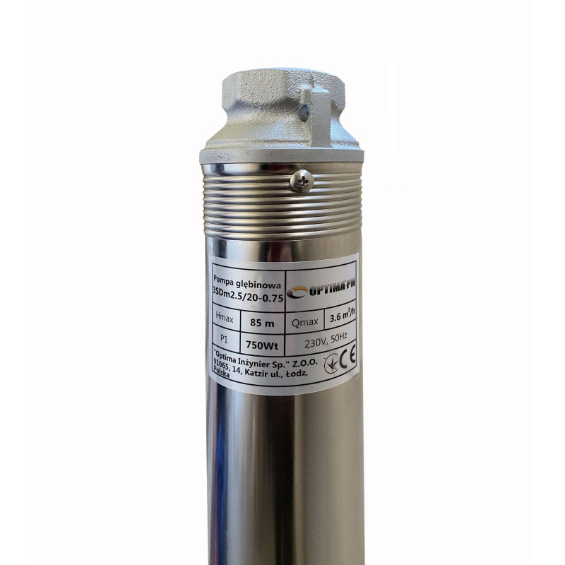 Скважинный насос с повышенной стойкостью к песку OPTIMA PM 3SDm2,5/20 0,75 кВт 90м + 15 м кабель