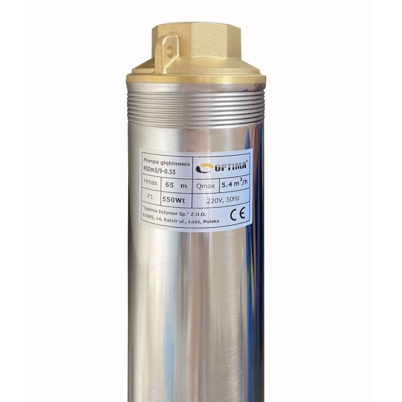 Скважинный насос OPTIMA 4SDm3/9 0,55 кВт 65м + пульт+кабель 15м