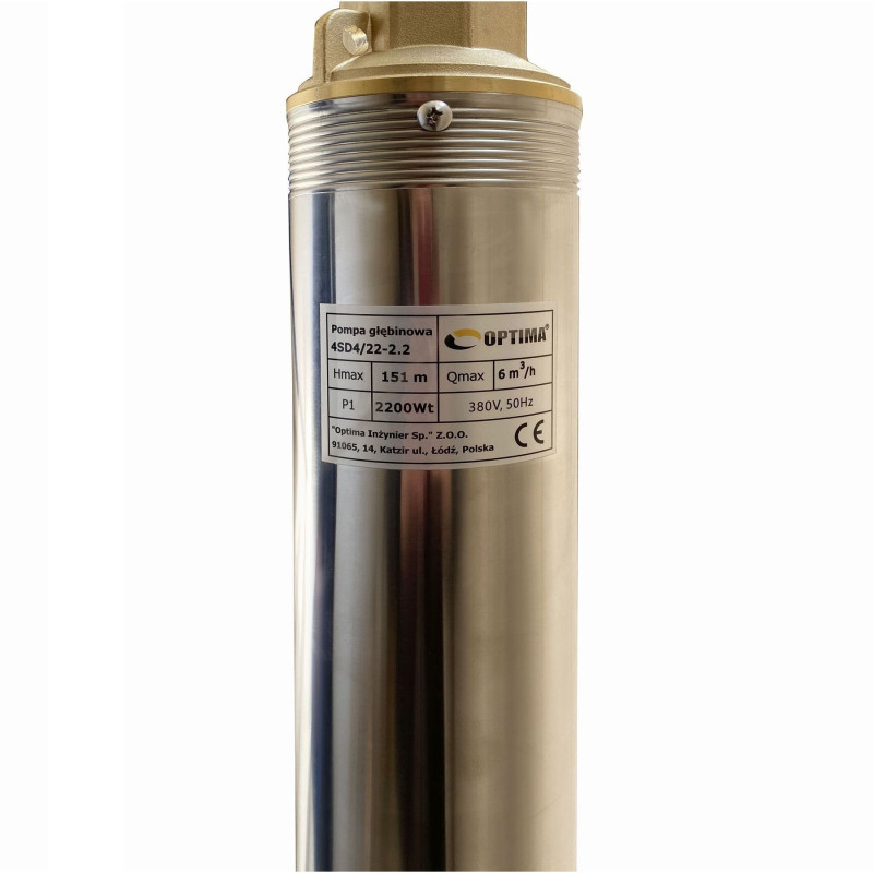 Скважинный насос OPTIMA 4SD4/22 2,2 кВт 151м 3-фазный