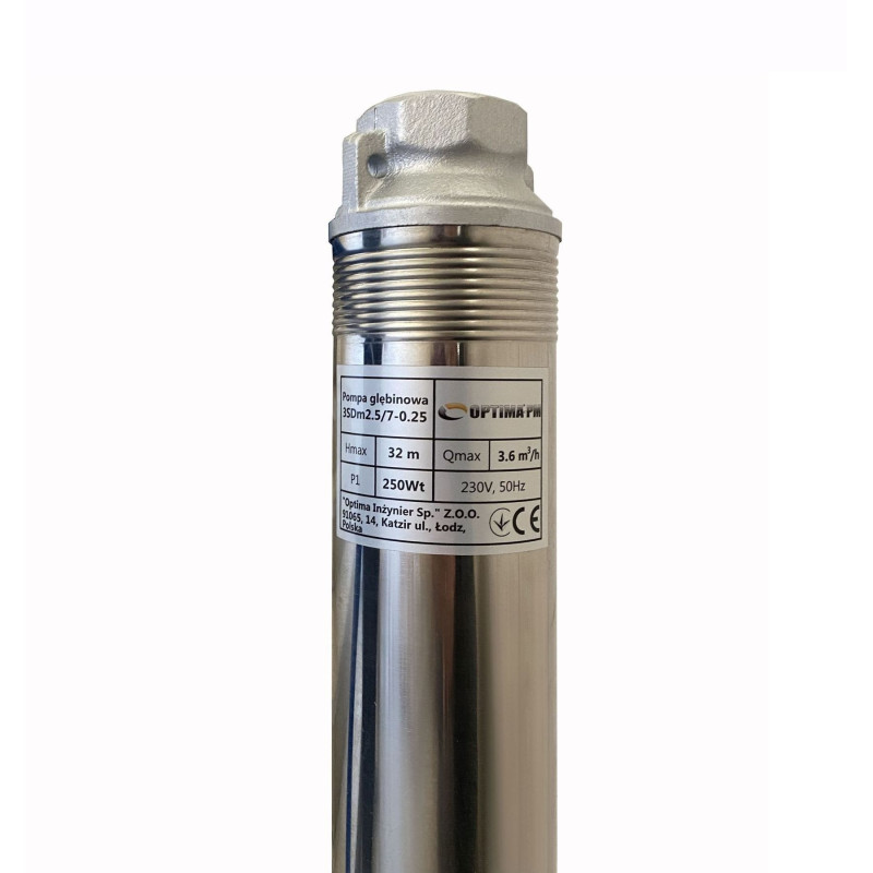 Скважинный насос с повышенной стойкостью к песку OPTIMA PM 3SDm2,5/7 0,25 кВт 35м + 1,5 м кабель