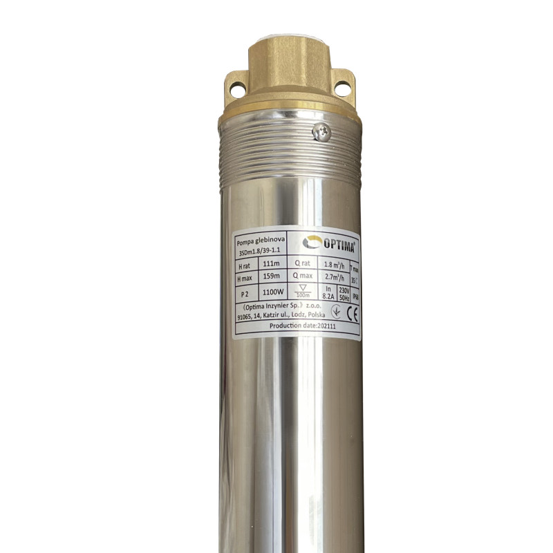 Насос свердловинний 3" OPTIMA 3SDm1,8/39 1,1 кВт 159м +пульт+кабель 75м 