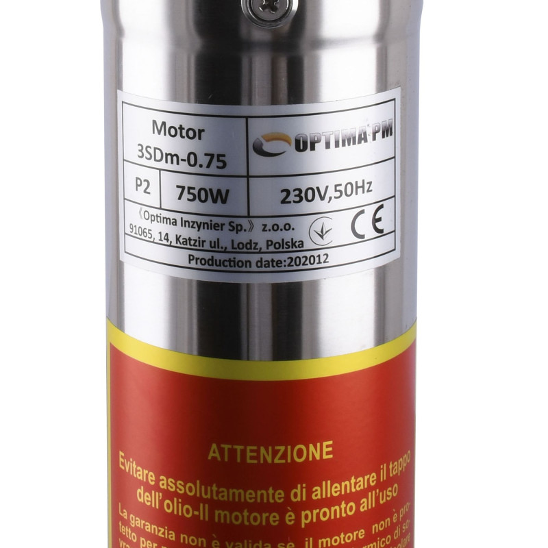 Скважинный насос OPTIMA PM 3SDm2,5/20 0,75 кВт 90м + 55 м кабель