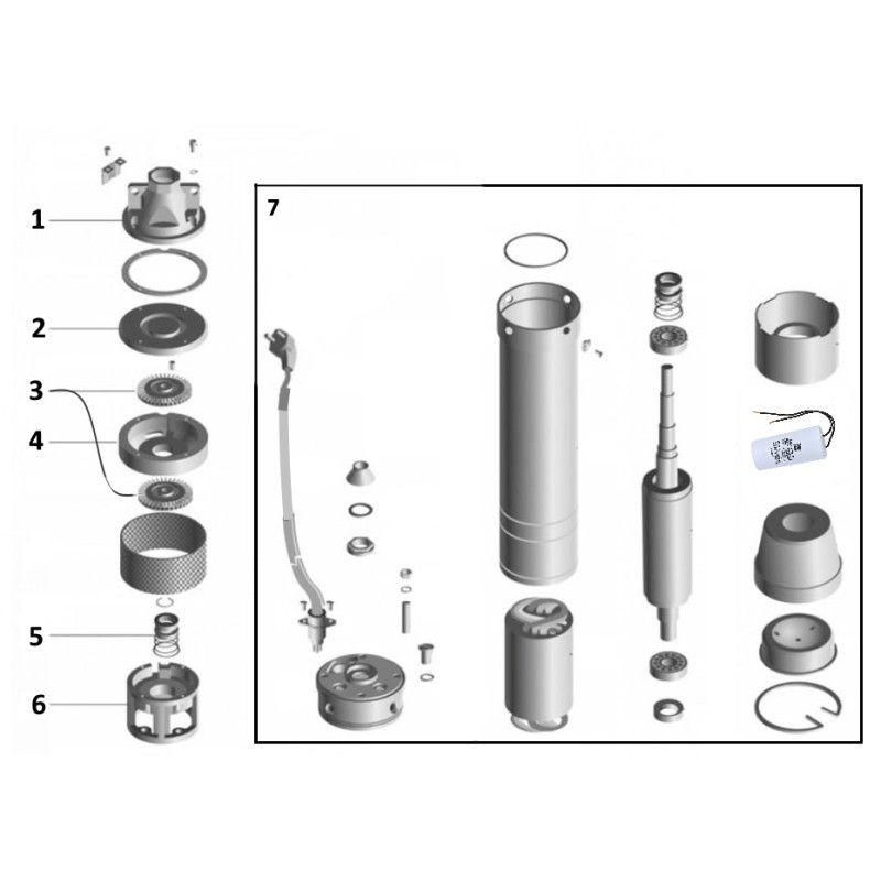 Насос вихревой скважинный VOLKS pumpe PM 4SKm150 1.1кВт + кабель 10м