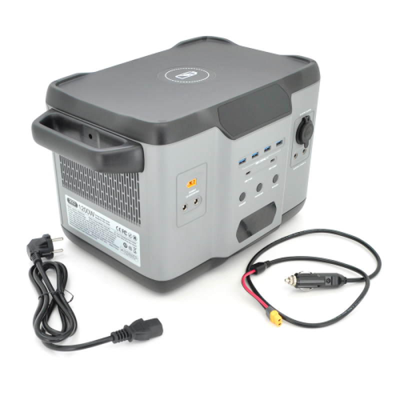 Портативная зарядная станция XO-PSA-1200Q, 1200Вт, (1080Wh/ 300000mAh), Output: 3AC+ 2USB+ 1Type-C+ 2DC+1
