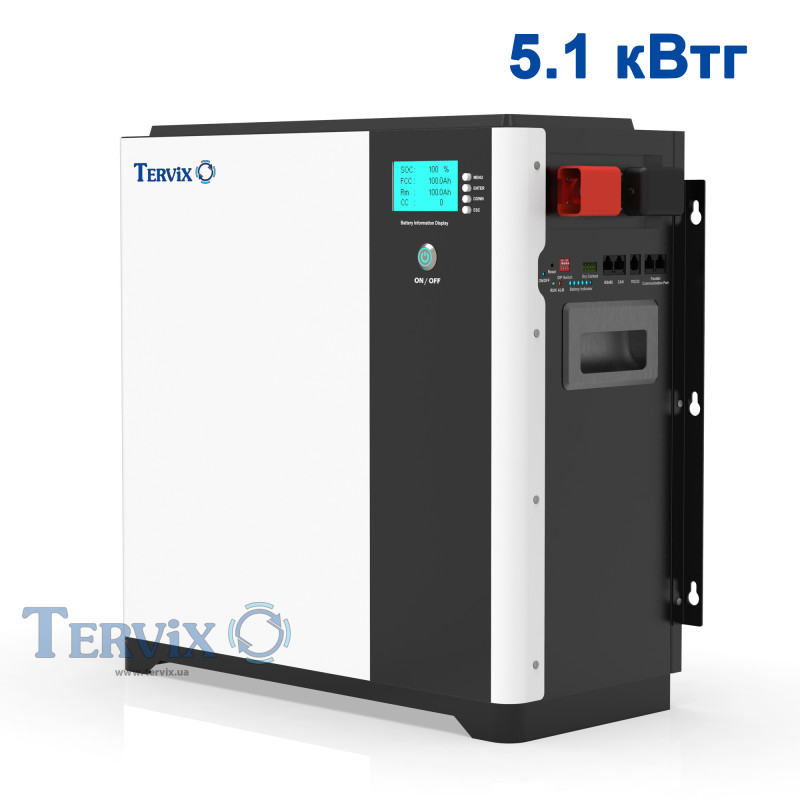 Система автономного живлення Tervix BANKA 5,1 кВтг - інвертор 5кВ + акумулятор 51,2В 100 Аг