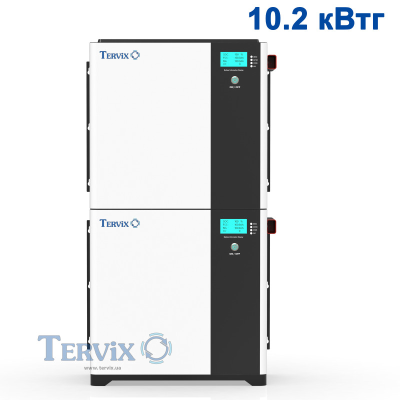 Система автономного живлення Tervix BANKA 10,2 кВтг - інвертор 5кВ + акумулятор 51,2В 100 Аг (2 шт)