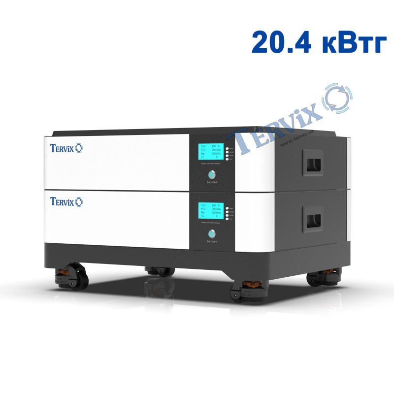 Система автономного живлення Tervix BANKA 20,4 кВтг - інвертор 5кВ + акумулятор 51,2В 200 Аг (2 шт)