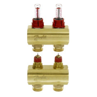 Колектор Danfoss FHF-2F із витратомірами для 2 контурів