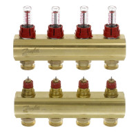 Колектор Danfoss FHF-4F з витратомірами для 4 контурів