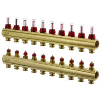 Колектор Danfoss FHF-10F із витратомірами для 10 контурів