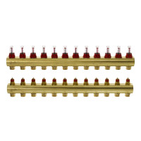 Колектор Danfoss FHF-12F з витратомірами для 12 контурів