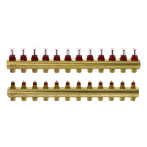 Колектор Danfoss FHF-12F з витратомірами для 12 контурів