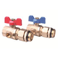 Комплект кульових кранів Danfoss FHF-BV із гніздом для встановлення термометра