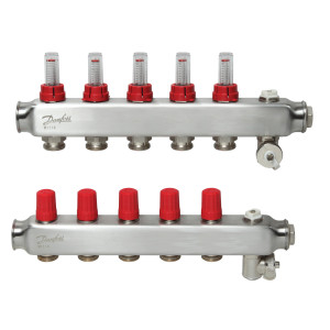 Danfoss SSM-5F (088U0755) нержавеющий коллектор с ротаметрами