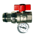 Кран для колектора із термометром прямий 1" Gross