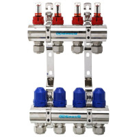 Колектор у зборі Gross (8504) 1"-3/4" - 4 виходи, нікель