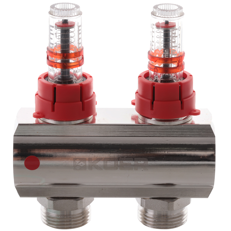 Коллектор на 5 контуров Koer KR.1110-05 1"x5 с расходомерами