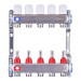 Коллектор на 5 контуров Nolf NF.2100-05S 1" с расходомерами, нержавеющая сталь.