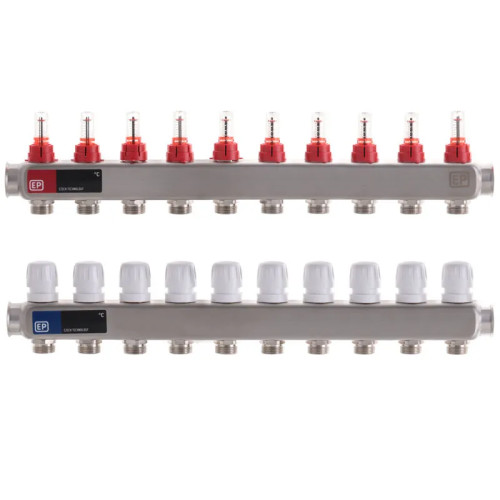 Коллектор на 10 контуров Europroduct EP.S1110-10 1" с расходомерами