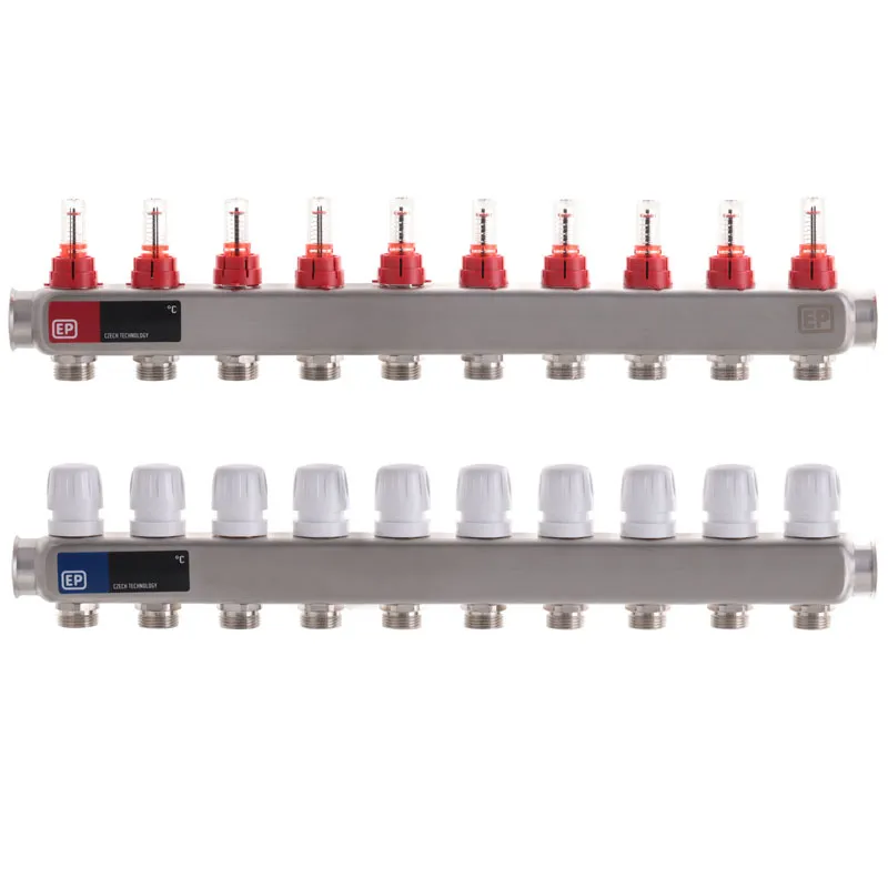 Коллектор на 10 контуров Europroduct EP.S1110-10 1" с расходомерами