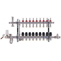 Колектор на 9 контурівKoer KR.S1011-9 1 " SUS304  3/4-16 з змішувальним вузлом, євроконус   