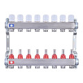 Коллекторный на 8 контуров Nolf NF.2100-08S 1" с расходомерами, нержавеющая сталь.