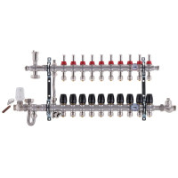 Колектор на 10 контурів Koer KR.S1011-10 1 SUS304 з змішувальним вузлом, євроконус 