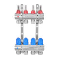 Колектор на 4 контури Koer KR.1210-4 - 1"x4 з витратомірами та євроконусами 