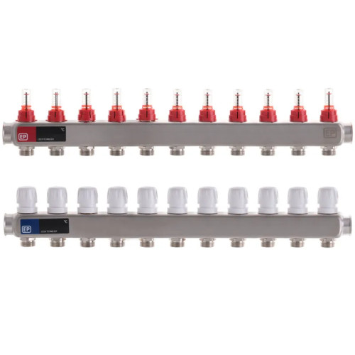 Коллектор на 11 контуров Europroduct EP.S1110-11 1" с расходомерами