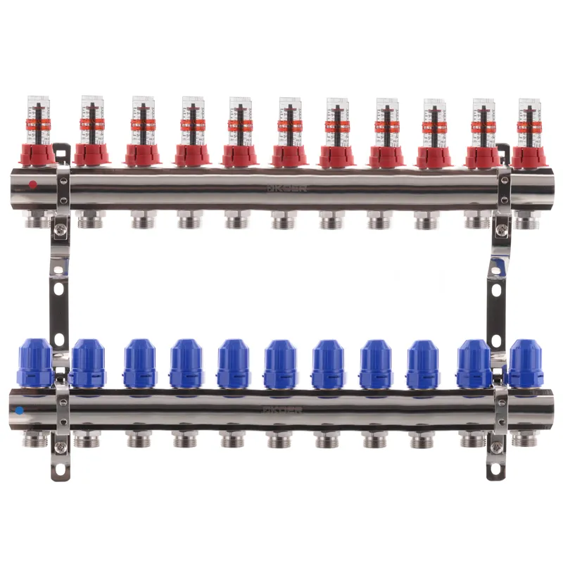 Колектор на 11 контурів Koer KR.1110-11 1"x11 з витратомірами 