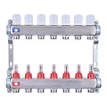 Коллектор на 7 контуров Nolf NF.2100-07S 1" с расходомерами, нержавеющая сталь.