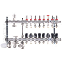 Коллектор на 8 контуров KOER KR.S1012-8 1" SUS304, 3/4-16 со смесительным узлом, евроконус
