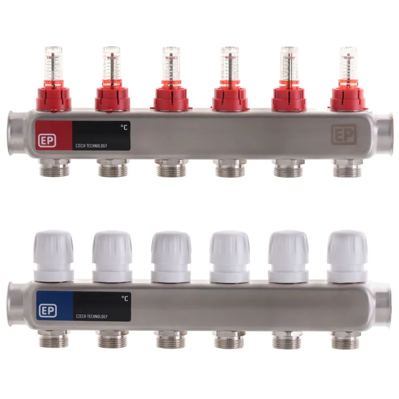 Коллектор на 6 контуров Europroduct EP.S1110-06 1" с расходомерами