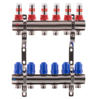 Колектор на 6 контурів Koer KR.1110-06 1"x6 з витратомірами   