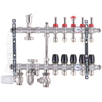 Коллектор на 5 контуров Koer KR.S1012-5 1" SUS304 3/4-16 со смесительным узлом, евроконус