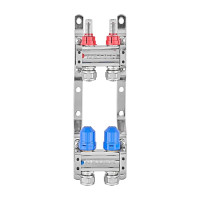 Колектор на 2 контури Koer KR.1210-2 - 1"x2 з витратомірами та євроконусами 
