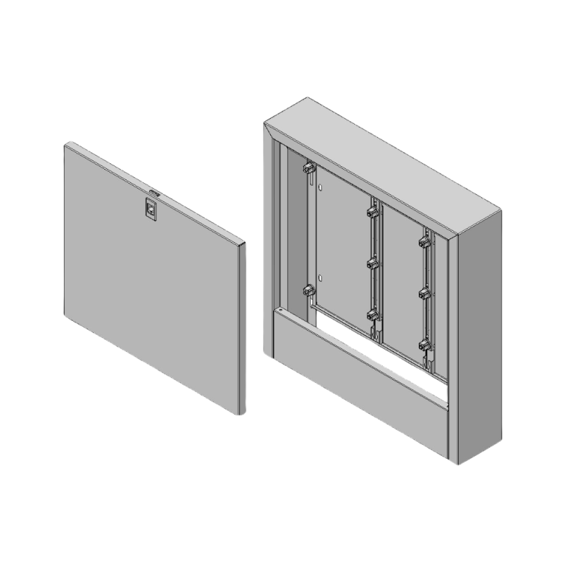 Шафа колекторна зовнішня ASG №02 замок/засувка (600х565х125)