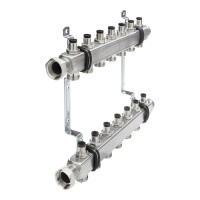 Колектор для систем опалення TECE на 2 контури з регуляторами, нержавіюча сталь (712540)