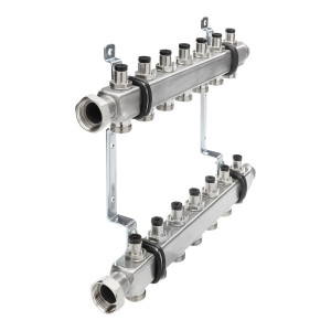 Колектор для систем опалення TECE на 2 контури з регуляторами, нержавіюча сталь (712540)