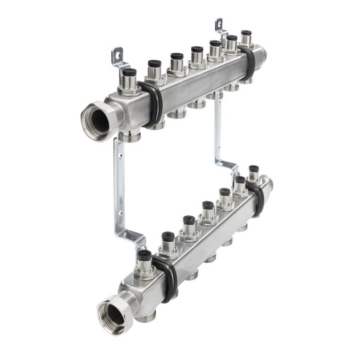 Колектор для систем опалення TECE на 2 контури з регуляторами, нержавіюча сталь (712540)