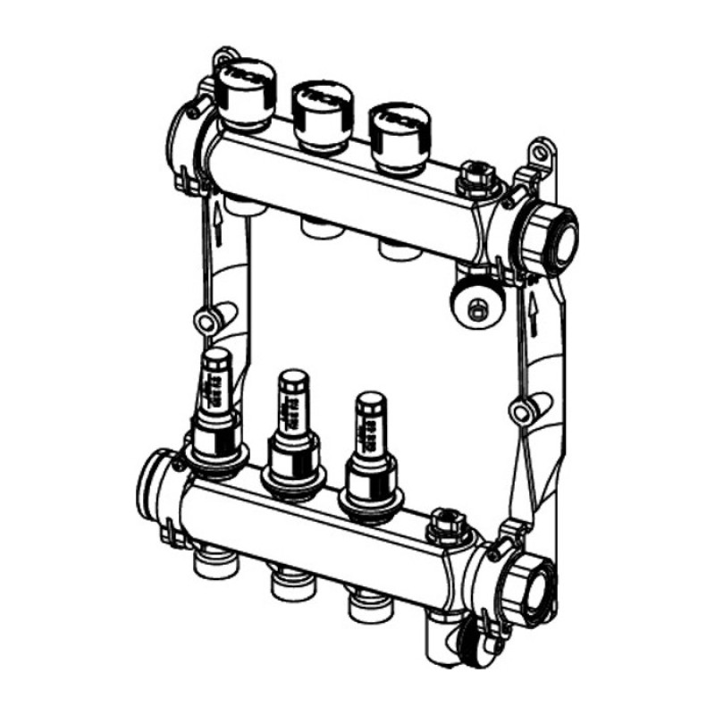 Колектор TECE HKV 10 з ротометрами, 1" з нержавіючої сталі (77310010)