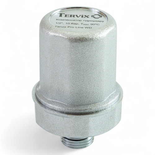 384012 Компенсатор гідродинамічних ударів 1/2", 10 бар, нікельована латунь, Tervix Pro Line WD 384012 Компенсатор гідродинамічних ударів 1/2", 10 бар, нікельована латунь, Tervix Pro Line WD