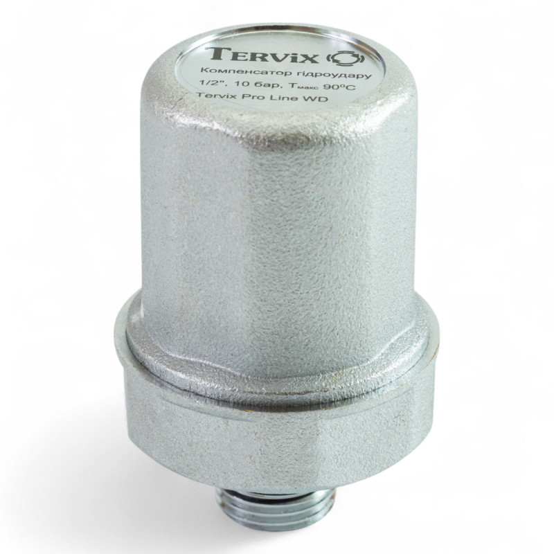 384012 Компенсатор гідродинамічних ударів 1/2", 10 бар, нікельована латунь, Tervix Pro Line WD