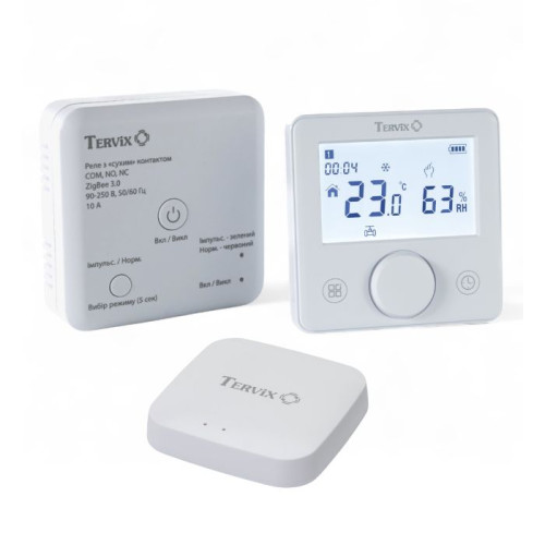 493062 Комплект бездротового управл. опаленням ZigBee: термостат бездротовий + реле (сухий контакт) + ZigBee контролер 493062 Комплект бездротового управл. опаленням ZigBee: термостат бездротовий + реле (сухий контакт) + ZigBee контролер